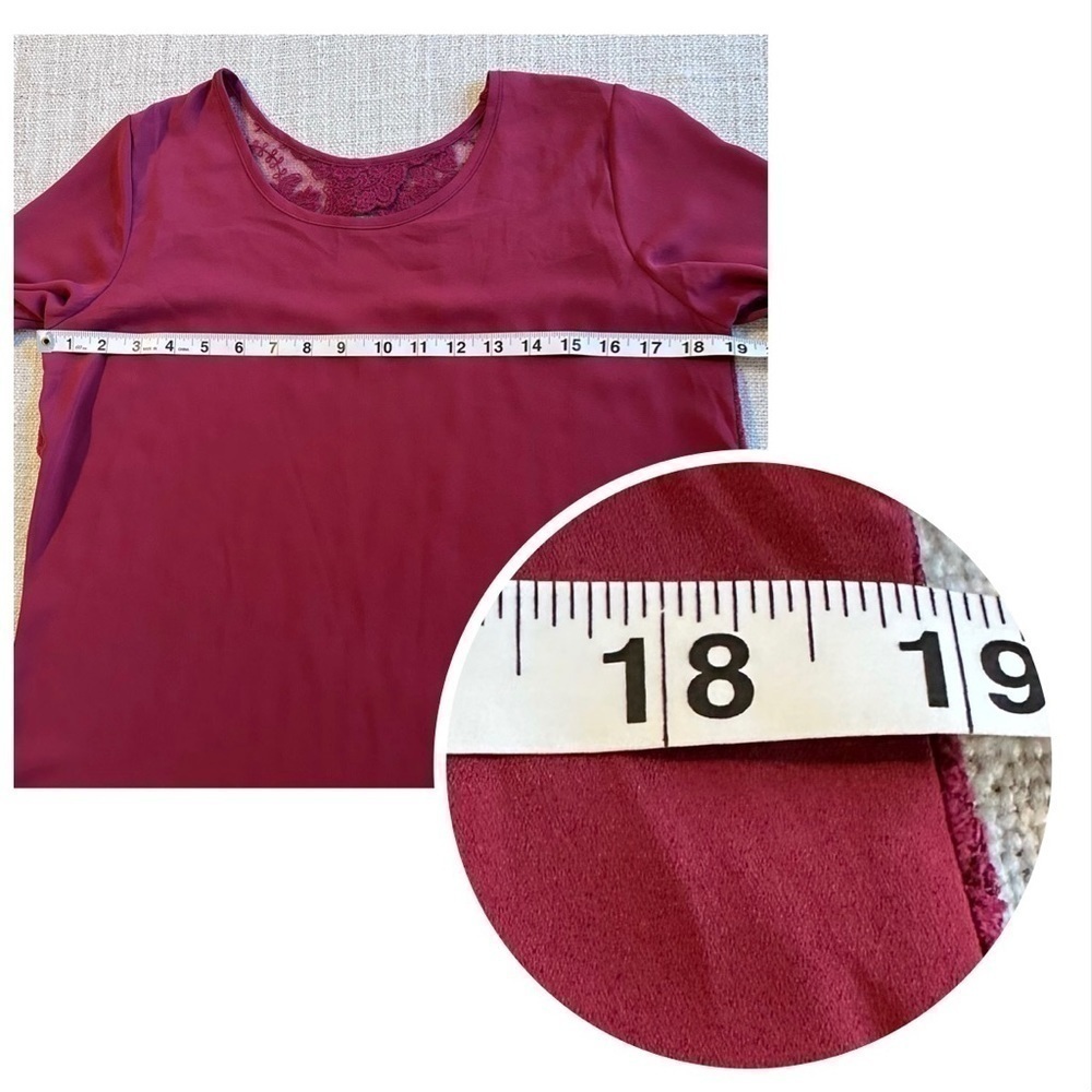 Charming Charlie Deep Red Lace Blouse - Picture 13 of 15